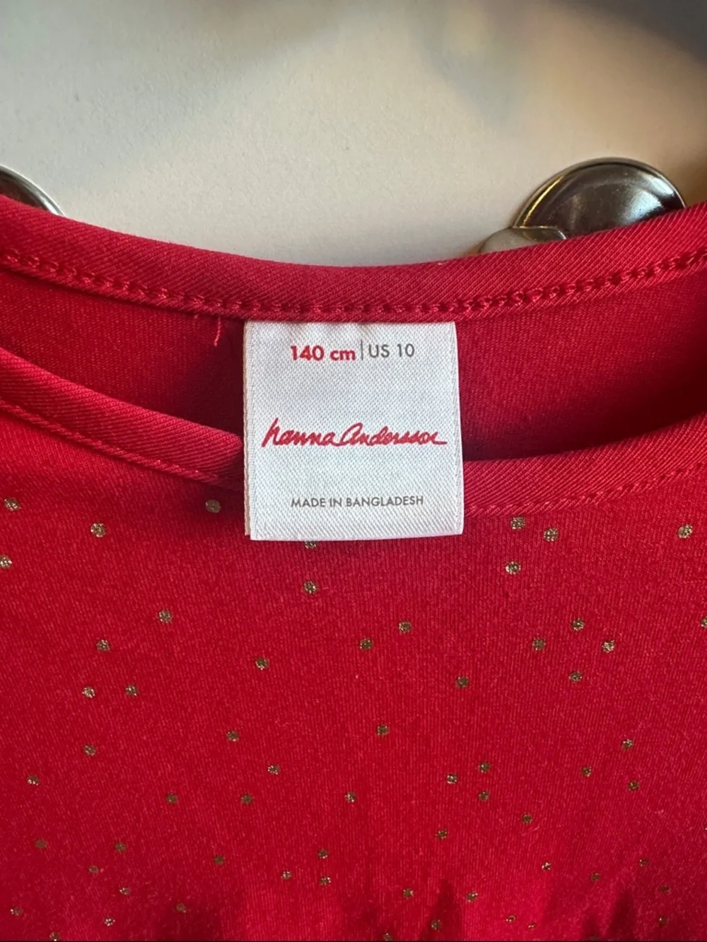 Hanna Andersson Red Dress with Gold Dot Detail